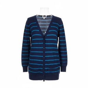 Faded Glory Navy and Teal Striped Cardigan